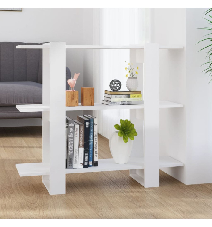 Bibliothèque/Séparateur de pièce Blanc brillant 100x30x87 cm | Mobilier & Déco