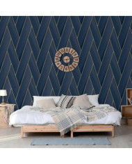 DUTCH WALLCOVERINGS Papier peint Geometric Bleu et doré | Mobilier & Déco
