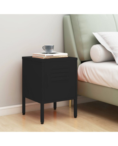 Table de chevet Noir 35x35x51 cm Acier | Mobilier & Déco