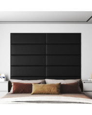 Panneaux muraux 12 pcs Noir 90x30 cm Similicuir 3,24 m² | Mobilier & Déco
