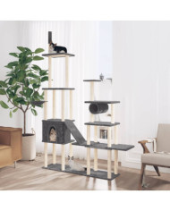Arbre à chat avec griffoirs en sisal Gris foncé 279 cm | Mobilier & Déco