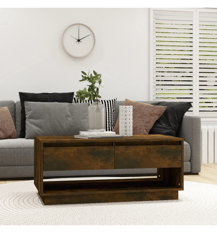 Table basse Chêne fumé 102,5x55x44 cm Bois d'ingénierie | Mobilier & Déco
