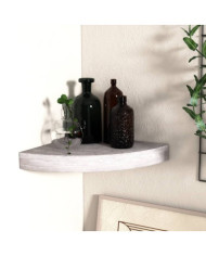 Étagère d'angle murale Gris béton 35x35x3,8 cm MDF | Mobilier & Déco