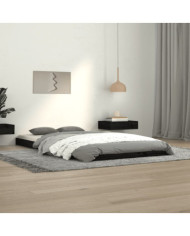 Cadre de lit sans matelas noir 100x200 cm bois massif de pin | Mobilier & Déco