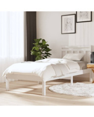 Cadre de lit sans matelas blanc bois massif 90x200 cm | Mobilier & Déco