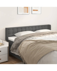 Tête de lit avec oreilles Gris 203x16x78/88 cm Similicuir | Mobilier & Déco