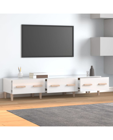 Meuble TV Blanc brillant 150x34,5x30 cm Bois d'ingénierie | Mobilier & Déco