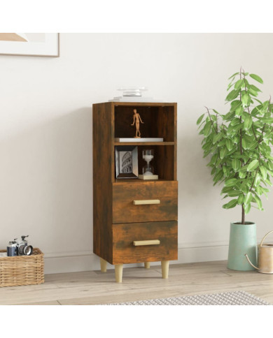 Buffet Chêne fumé 34,5x34x90 cm Bois d'ingénierie | Mobilier & Déco