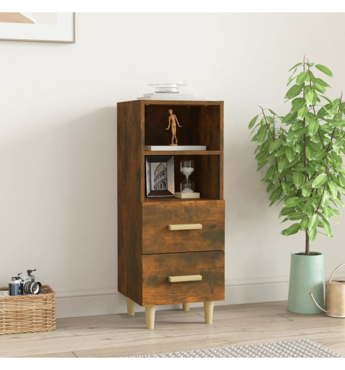 Buffet Chêne fumé 34,5x34x90 cm Bois d'ingénierie | Mobilier & Déco