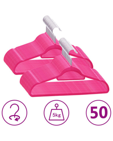 Cintres antidérapants 50 pcs Rose Velours | Mobilier & Déco