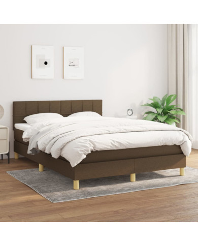 Sommier à lattes de lit avec matelas Marron foncé 140x190 cm | Mobilier & Déco