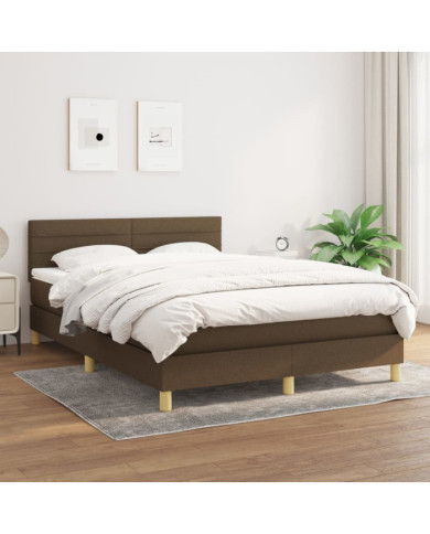 Sommier à lattes de lit avec matelas Marron foncé 140x190 cm | Mobilier & Déco