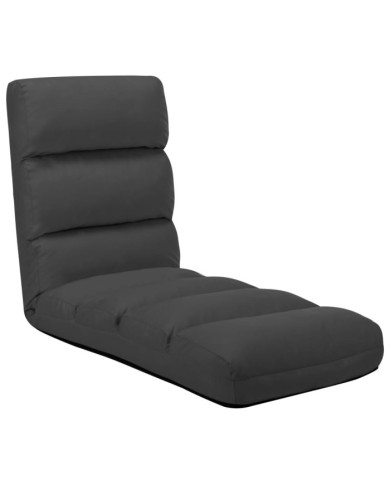 Chaise pliable de sol Anthracite Similicuir | Mobilier & Déco