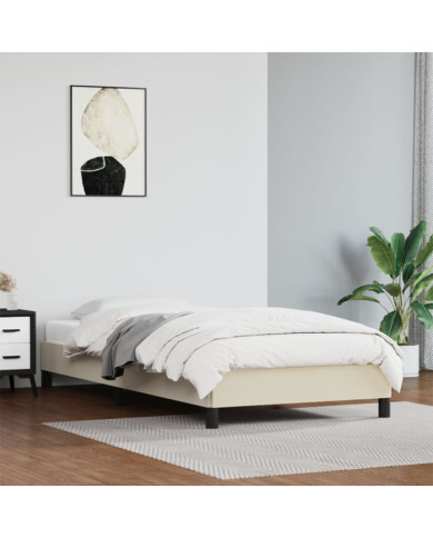 Cadre de lit sans matelas crème 100x200 cm similicuir | Mobilier & Déco
