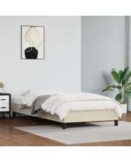 Cadre de lit sans matelas crème 100x200 cm similicuir | Mobilier & Déco