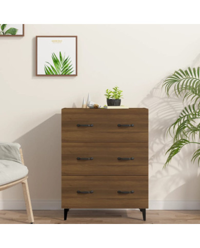 Buffet chêne marron 69,5x34x90 cm bois d'ingénierie | Mobilier & Déco
