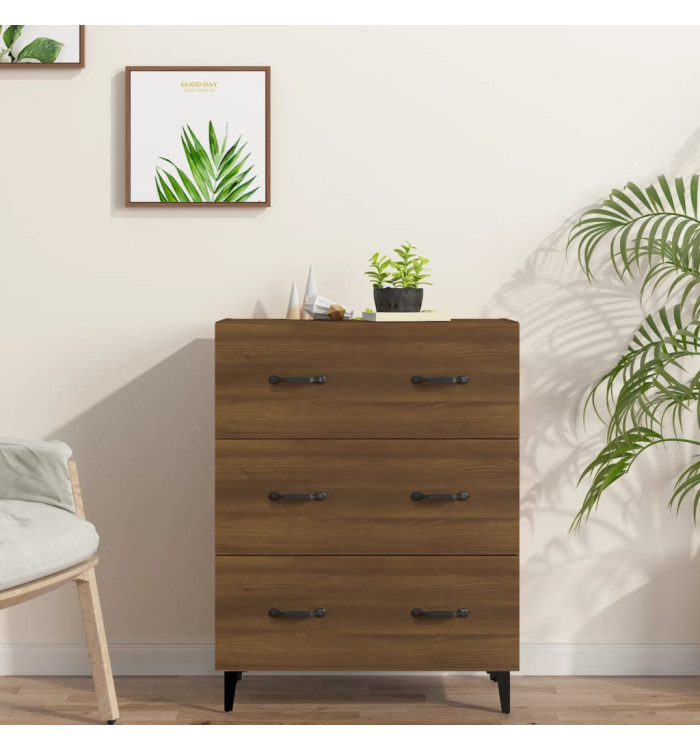 Buffet chêne marron 69,5x34x90 cm bois d'ingénierie | Mobilier & Déco