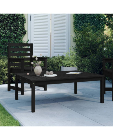 Table de jardin noir 121x82,5x45 cm bois massif de pin | Mobilier & Déco