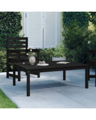 Table de jardin noir 121x82,5x45 cm bois massif de pin | Mobilier & Déco