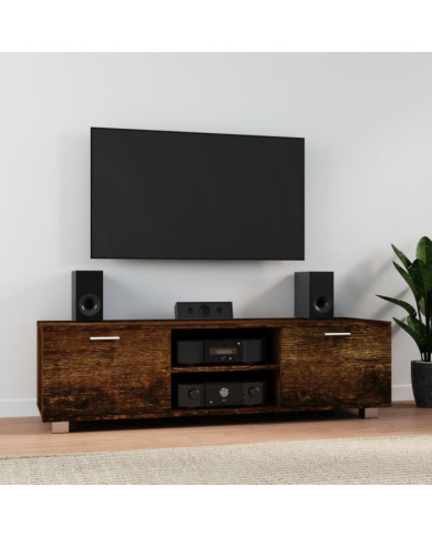 Meuble TV Chêne fumé 140x40,5x35 cm Bois d'ingénierie | Mobilier & Déco