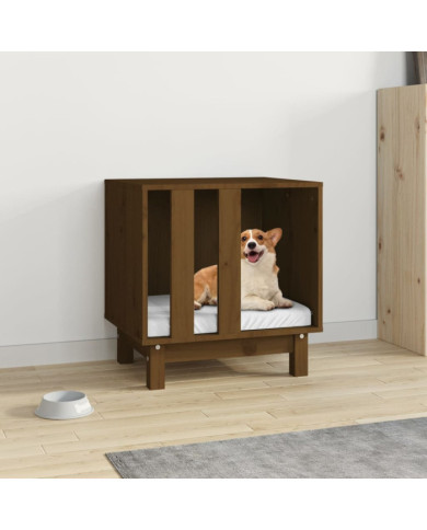 Niche pour chien Marron miel 50x40x52 cm Bois de pin massif | Mobilier & Déco