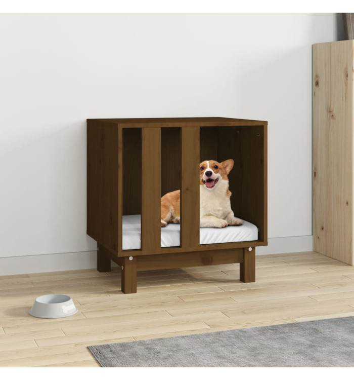 Niche pour chien Marron miel 50x40x52 cm Bois de pin massif | Mobilier & Déco