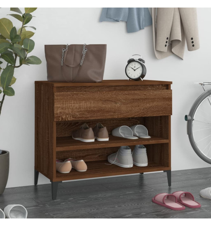 Armoire à chaussures Chêne fumé 70x36x60 cm Bois d'ingénierie | Mobilier & Déco