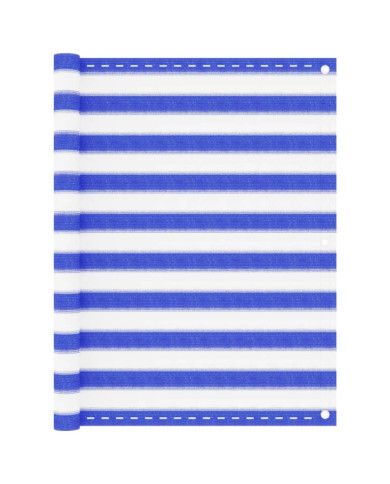 Écran de balcon Bleu et blanc 120x600 cm PEHD | Mobilier & Déco