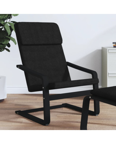 Chaise de relaxation Noir Tissu | Mobilier & Déco