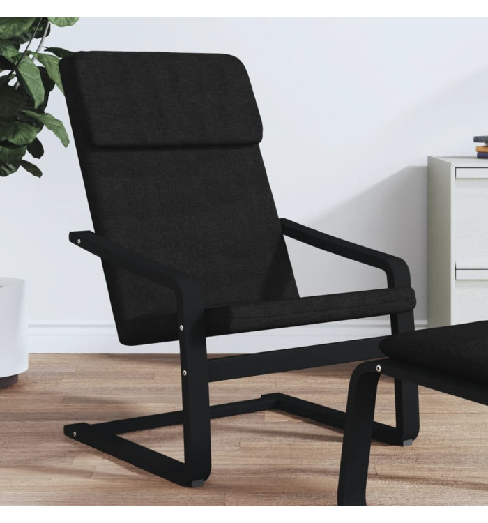 Chaise de relaxation Noir Tissu | Mobilier & Déco