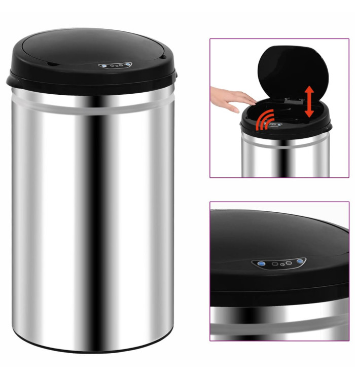 Poubelle à capteur automatique 40 L Acier inoxydable | Mobilier & Déco
