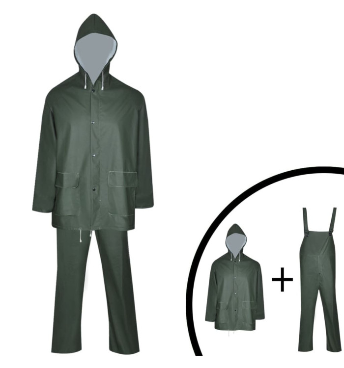 Combinaison de pluie 2 pcs imperméable résistante à capuche XXL | Mobilier & Déco