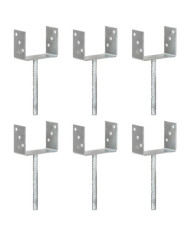 Piquets de clôture 6 pcs Argenté 14x6x30 cm Acier galvanisé | Mobilier & Déco