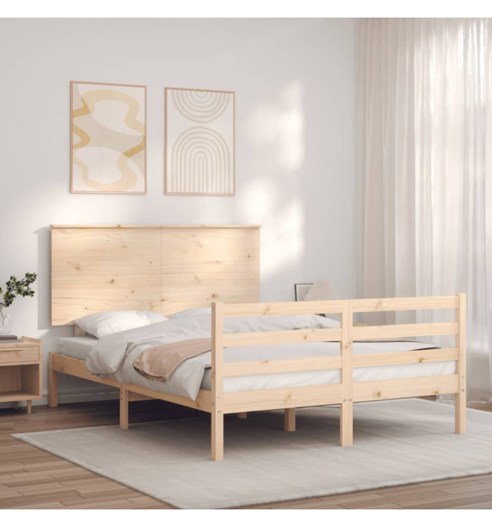 Cadre de lit sans matelas bois massif | Mobilier & Déco