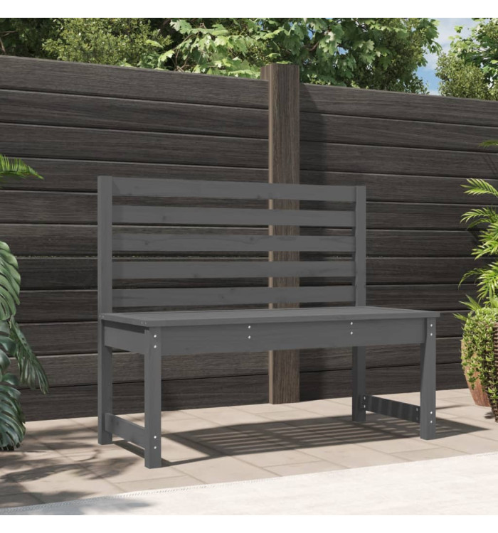 Banc de jardin gris 109 cm bois massif de pin | Mobilier & Déco