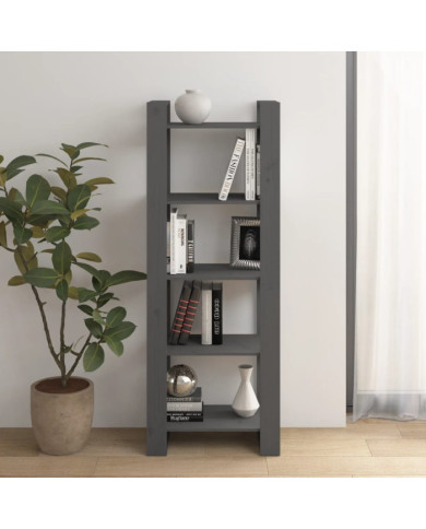 Bibliothèque/Séparateur de pièce Gris 60x35x160 cm Bois massif | Mobilier & Déco