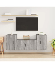 Ensemble de meubles TV 3 pcs Sonoma gris Bois d'ingénierie | Mobilier & Déco
