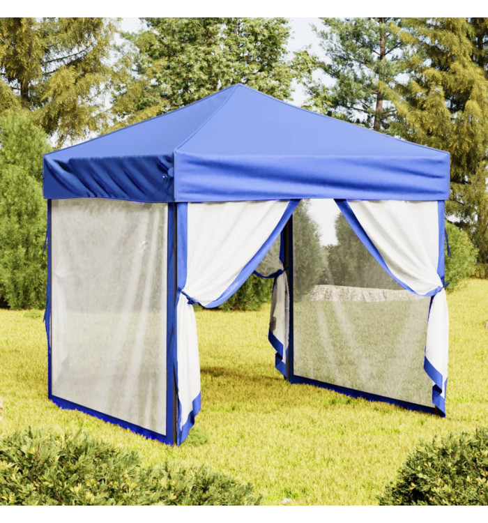 Tente de réception pliable avec parois Bleu 2x2 m | Mobilier & Déco