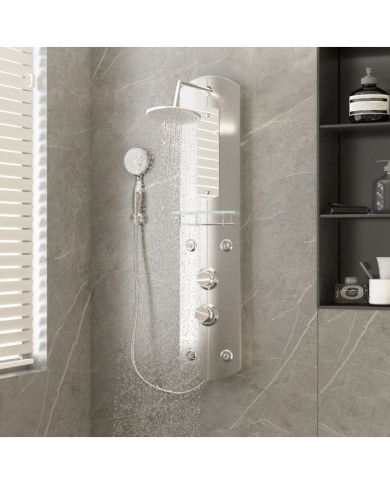 Panneau de douche 25x43x110 cm Argenté | Mobilier & Déco