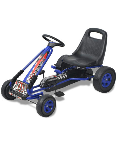 Kart à pédale avec siège ajustable Bleu | Mobilier & Déco