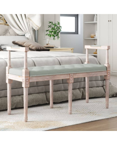 Banc Gris clair 110x40x70 cm Velours | Mobilier & Déco