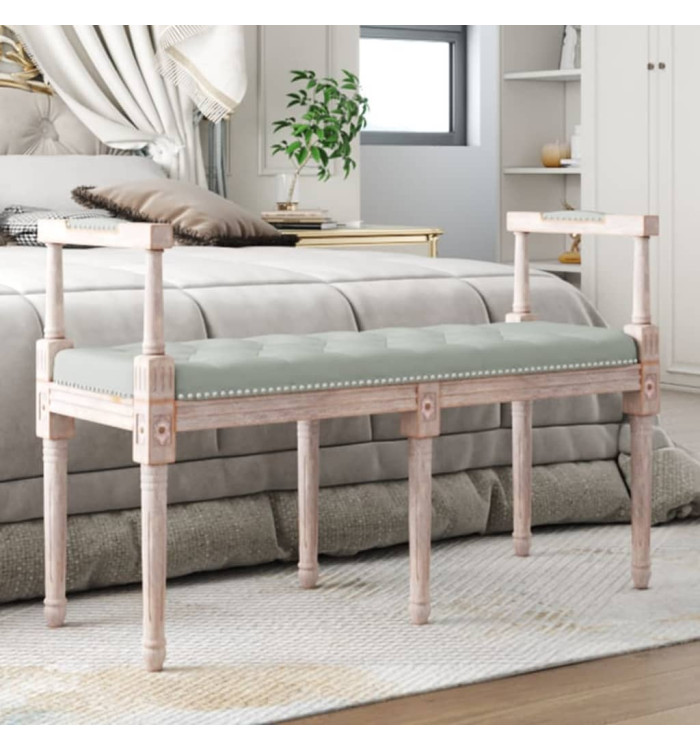 Banc Gris clair 110x40x70 cm Velours | Mobilier & Déco