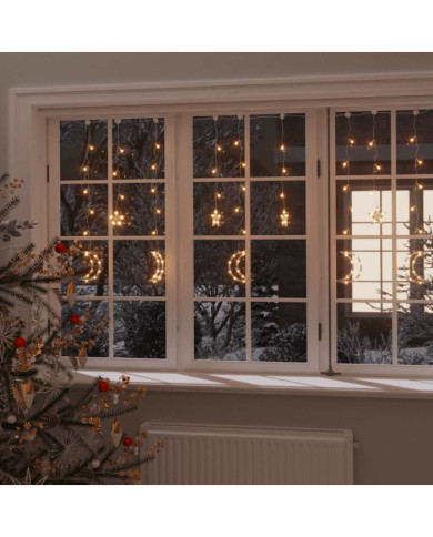 Guirlande lumineuse étoile et lune avec télécommande 138 LED | Mobilier & Déco