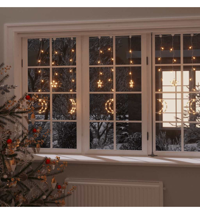 Guirlande lumineuse étoile et lune avec télécommande 138 LED | Mobilier & Déco