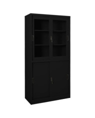 Armoire de bureau et porte coulissante Blanc 90x40x180 cm Acier | Mobilier & Déco