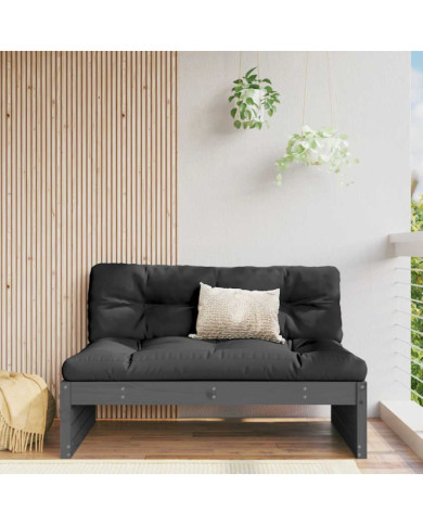 Canapé central 120x80 cm gris bois de pin massif | Mobilier & Déco