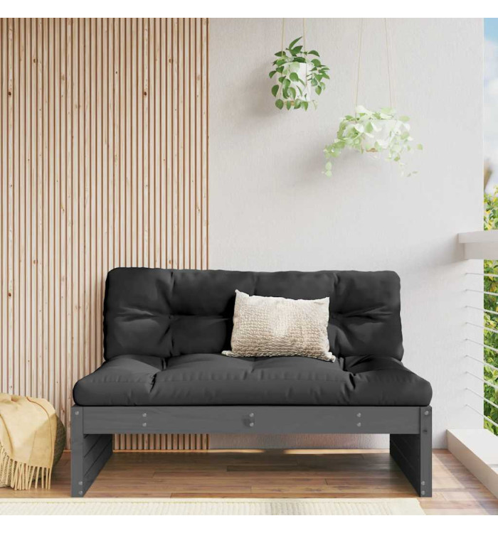 Canapé central 120x80 cm gris bois de pin massif | Mobilier & Déco