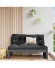 Canapé central 120x80 cm gris bois de pin massif | Mobilier & Déco