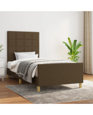 Cadre de lit sans matelas marron foncé 80x200 cm tissu | Mobilier & Déco