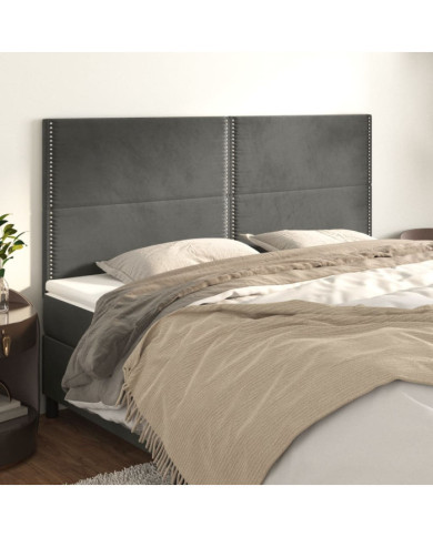 Têtes de lit 4 pcs Gris foncé 100x5x78/88 cm Velours | Mobilier & Déco